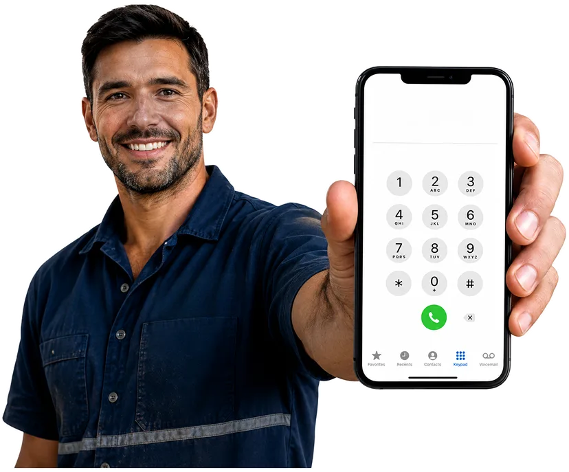Our plumber taking a booking call for Bexley